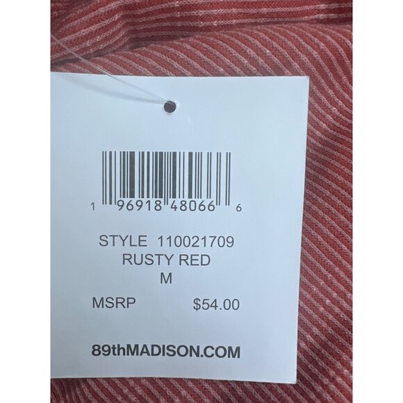 89th + Madison Womens Rusty Red Striped Cowl Neck Sweater Medium - Picture 5 of 11